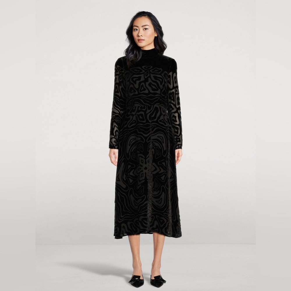 Ulla Johnson Helena Velvet Burnout Midi-Dress Size 6 NWT